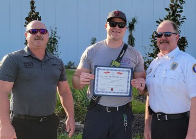 Firefighters recieving awards