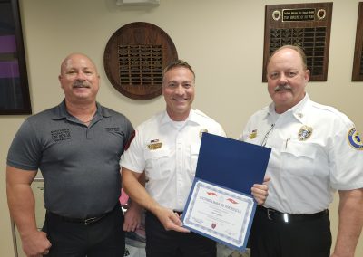 Firefighters recieving awards