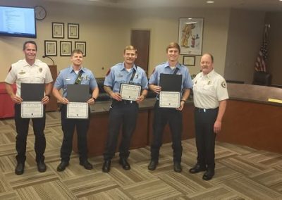 Firefighters recieving awards