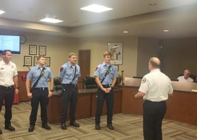 Firefighters recieving awards